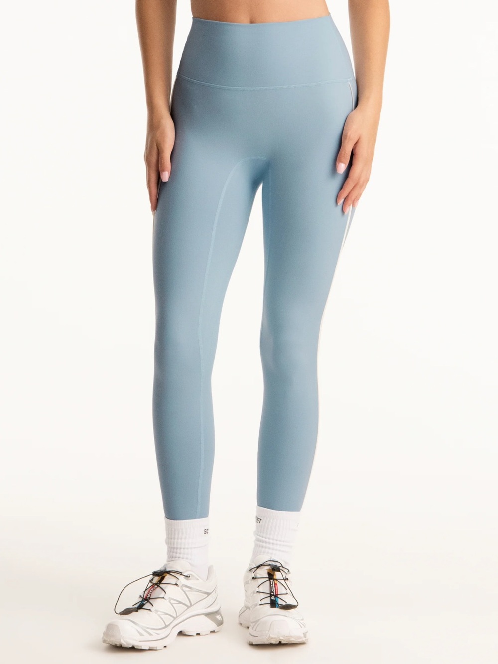 SET Active Powder Blue High-Rise Leggings and Bra set SIZE MEDIUM